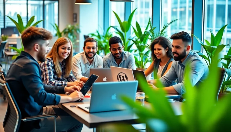 Enhance your approach to wordpress development outsourcing with a diverse team collaborating.