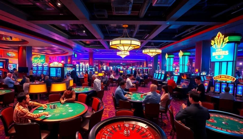 Bermain di bandar toto terpercaya dengan suasana kasino yang meriah dan penuh semangat.