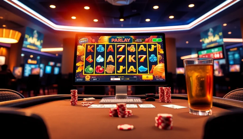 Menggambarkan bandar bola parlay slot yang menarik dan menegangkan dengan elemen permainan.