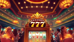 Permainan luxury777 slot yang menarik di kasino mewah dengan tampilan jackpot yang berkilau.