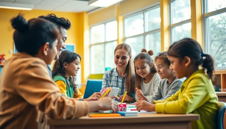 Engaging classroom atmosphere highlighting Education and collaborative learning experience.