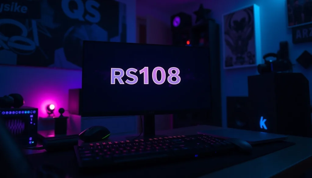 Visualisasi menarik QRIS108 Slot pada monitor gaming di ruang dengan suasana dinamis dan modern.