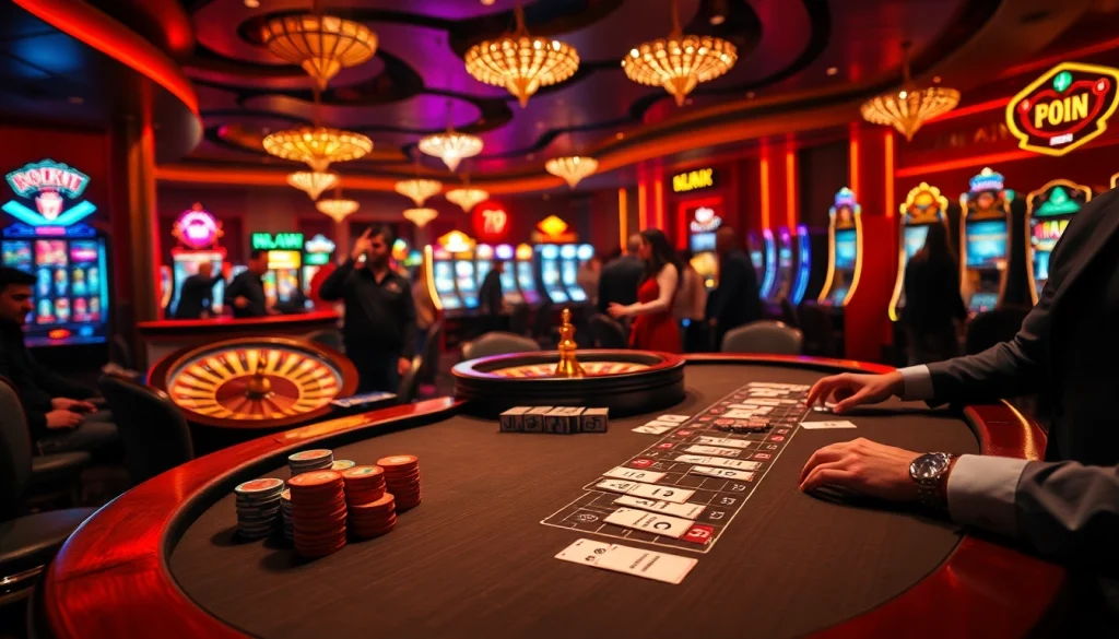 Experience the thrill of winning at a blackjack table featuring 79king hn, highlighted by colorful chips and cards.