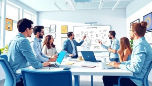 Engaged marketing team strategizing innovative solutions with Good Wolf Marketing insights.