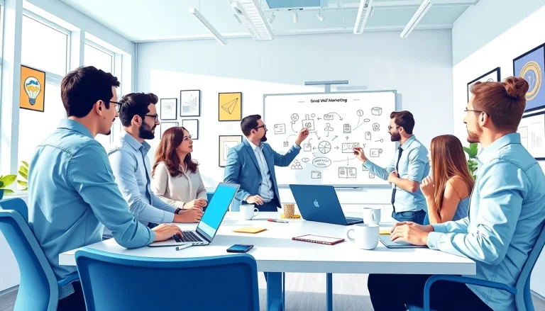 Engaged marketing team strategizing innovative solutions with Good Wolf Marketing insights.