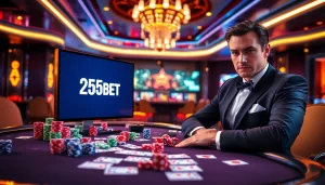 Experience thrilling online gambling with 255BET's luxurious casino interface and vibrant atmosphere.