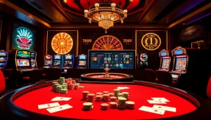 Experience the thrill of playing table games at 789BET online casino with vibrant chips and cards.
