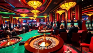 Gem88 players engaging at luxurious casino tables showcasing exciting gaming experiences.
