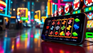 Menggambarkan pengalaman slot depo 1k yang menarik dengan mesin slot digital yang berkilau.