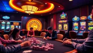 Trải nghiệm lối chơi đầy kịch tính tại Tik 88 với bàn poker sống động và bánh xe roulette quay liên tục.