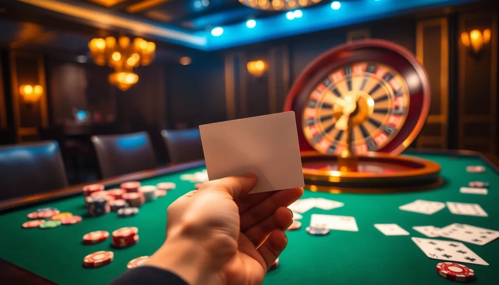 Enhance your gambling experience at https://s88.works/ with a vibrant casino scene featuring poker chips and a roulette wheel.