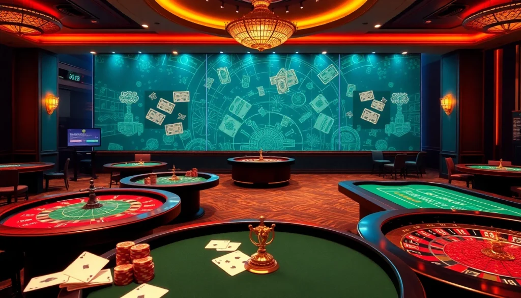 Experience the excitement of online gambling at JUN88 with vibrant casino elements.