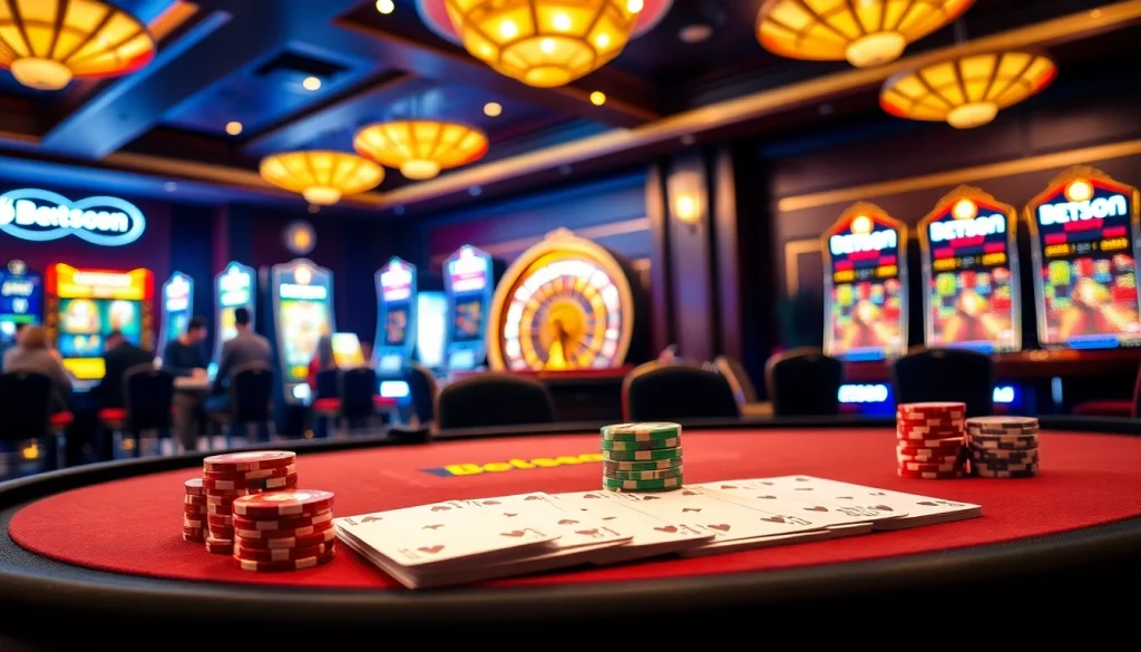 Betsson offers an engaging casino experience with luxurious tables and vibrant games.