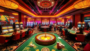 Players winning big at god55 casino with vibrant slot machines and exciting games.