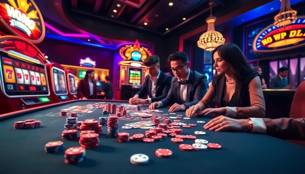 Engaging players at a poker table on bl555 com, highlighting the thrills of online gambling.
