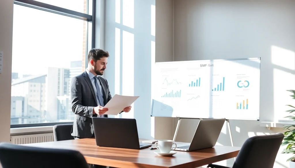 SMSF set up consultation session with a financial consultant in a modern office.