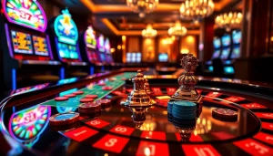 Experience thrilling gaming at https://rr88.wales/, featuring a glamorous roulette table with vibrant chips.