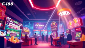 Engaging visual of the F168 online gaming experience, showcasing slots, sports betting, and chicken fighting.
