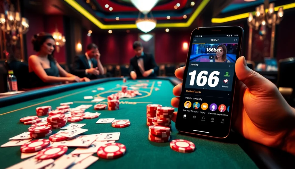 Experience the thrill of winning with the 166bet Download on a luxurious high-stakes poker table.