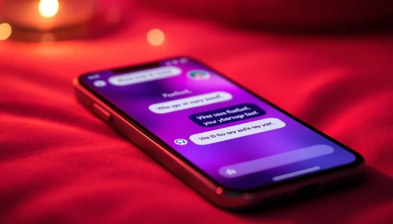 Engaging AI sexting conversation displayed on a sleek smartphone.