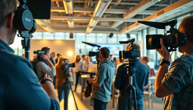 Capture of a professional Video Production Company Calgary team shooting a corporate event.