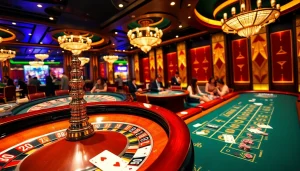 Experience the excitement of the Bin88 casino with players at the roulette table and baccarat.