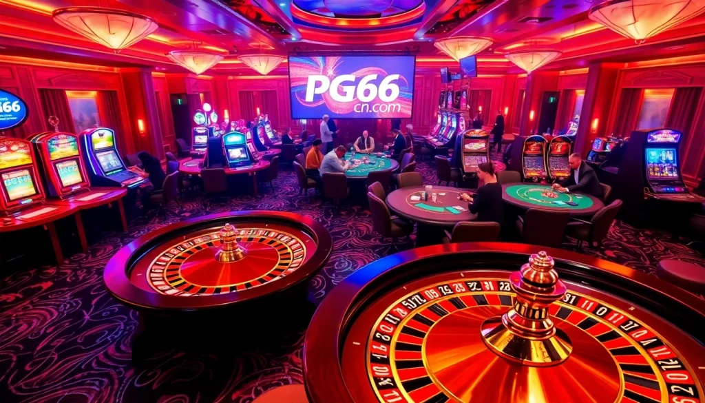 Experience excitement at PG66 CN COM with vibrant casino tables and engaging players in action.