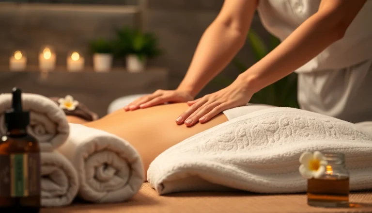 마사지 중인 모습으로 편안하게 쉬고 있는 고객을 강조한 장면입니다.