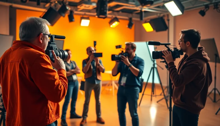 Capture the creativity of a Creative Video Production Agency in action on set during a dynamic video shoot.