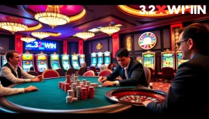 Players enjoying thrilling games at 32WIN casino, highlighting excitement and strategy.