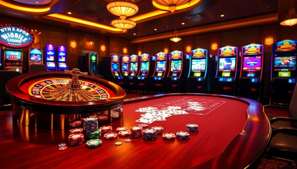 Thể Thao KG88 highlights a vibrant casino setting with roulette and poker excitement.