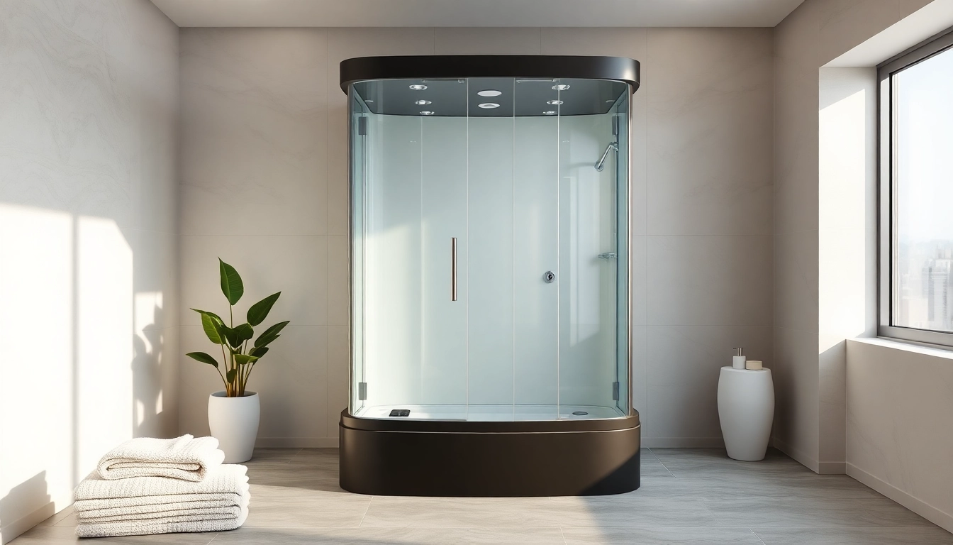 Duschkabine 90x90 in einem modernen Badezimmer mit eleganten Details und natürlichem Licht.