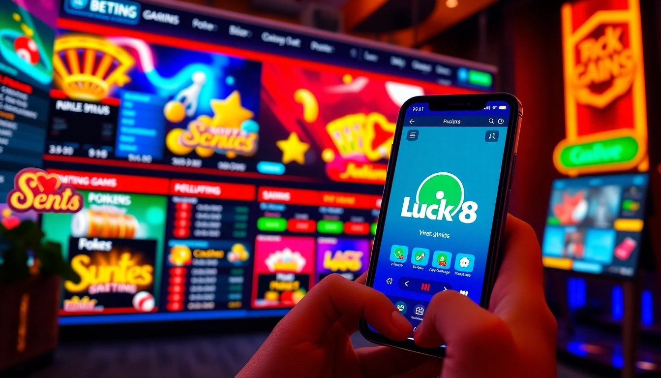 Engaging online betting interface on luck8win.live showcasing casino games and sports betting.