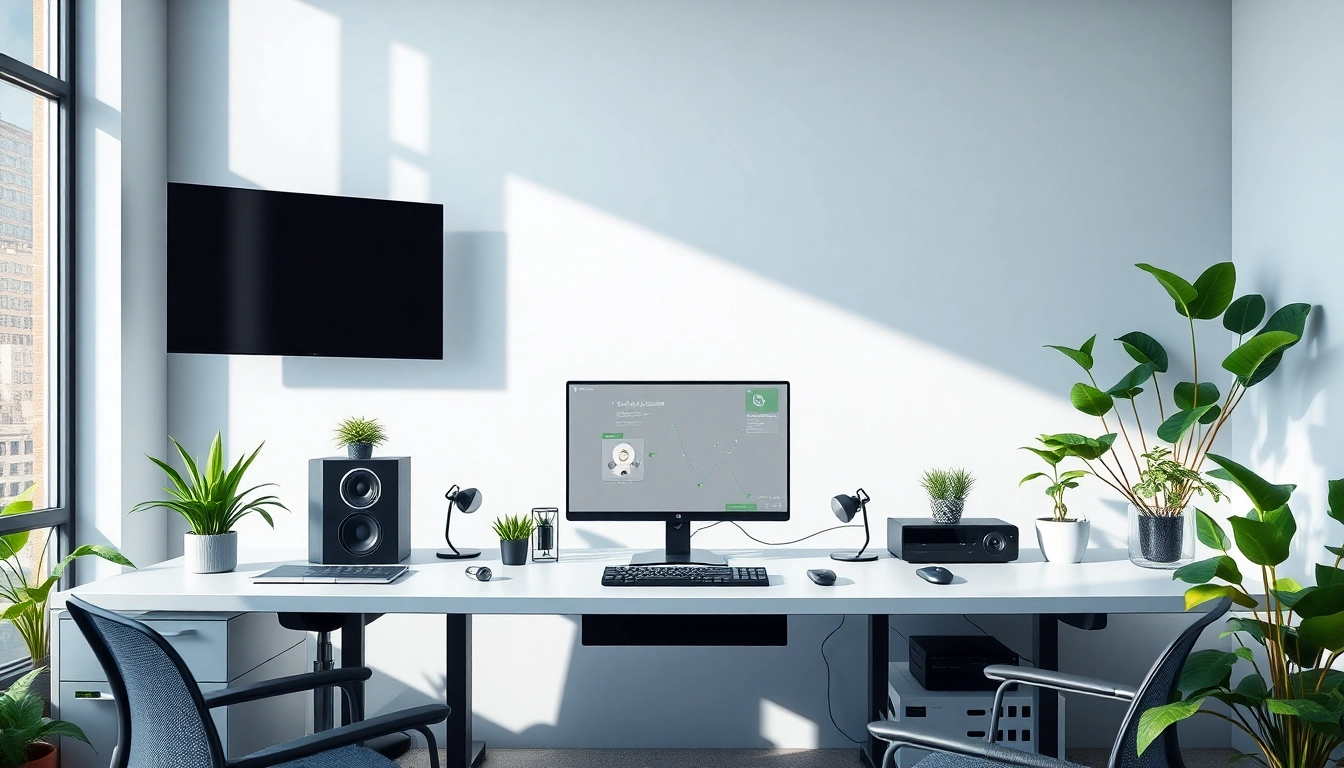 zirvegrupbilgisayar ile modern teknoloji ofis kurulumu, şık bir çalışma alanı.