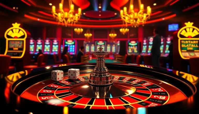 Casino excitement at https://88t.art/ with vibrant roulette, chips, and lively players.