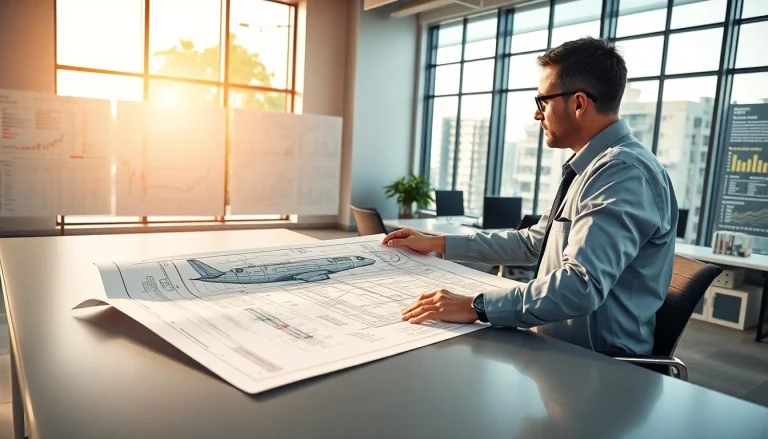 Engineers collaborating on das 142 schematics in a modern workspace.