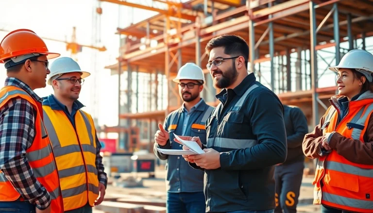 Construction workforce development shown through dynamic training activities on-site.