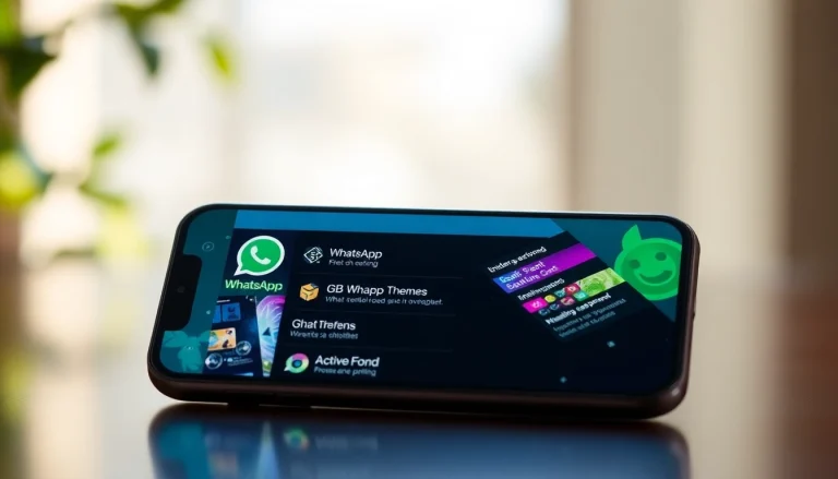 Enhanced GB WhatsApp features displayed on a smartphone interface