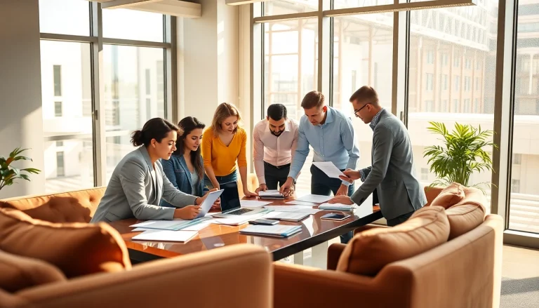 Engaging meeting at an extended warranty provider office showcasing teamwork and professionalism.