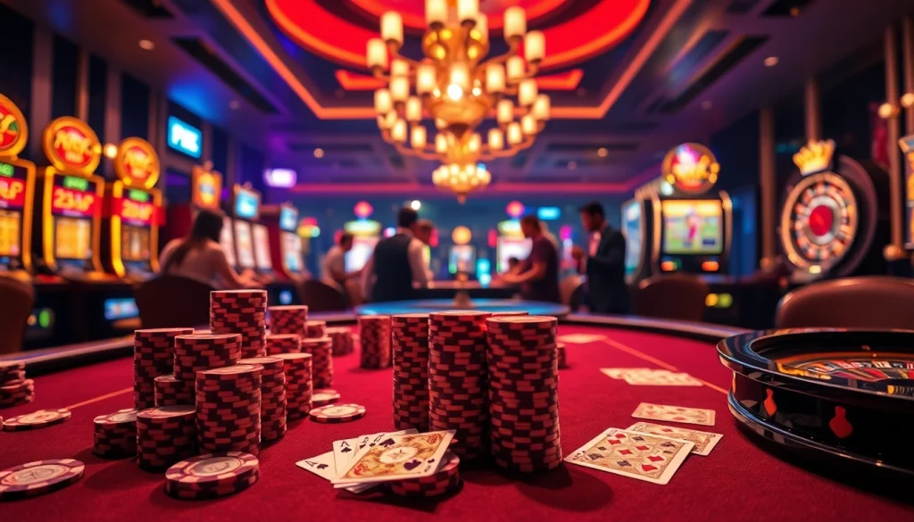 Players enjoying a game at king88's luxurious poker table with vibrant casino details.
