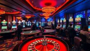 RR88 players enjoying high-stakes excitement at luxurious casino tables.