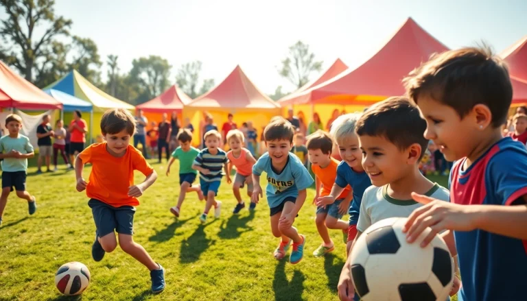 Active boys enjoying diverse sports at Multi Sports Camps for Boys, showcasing energy and teamwork.