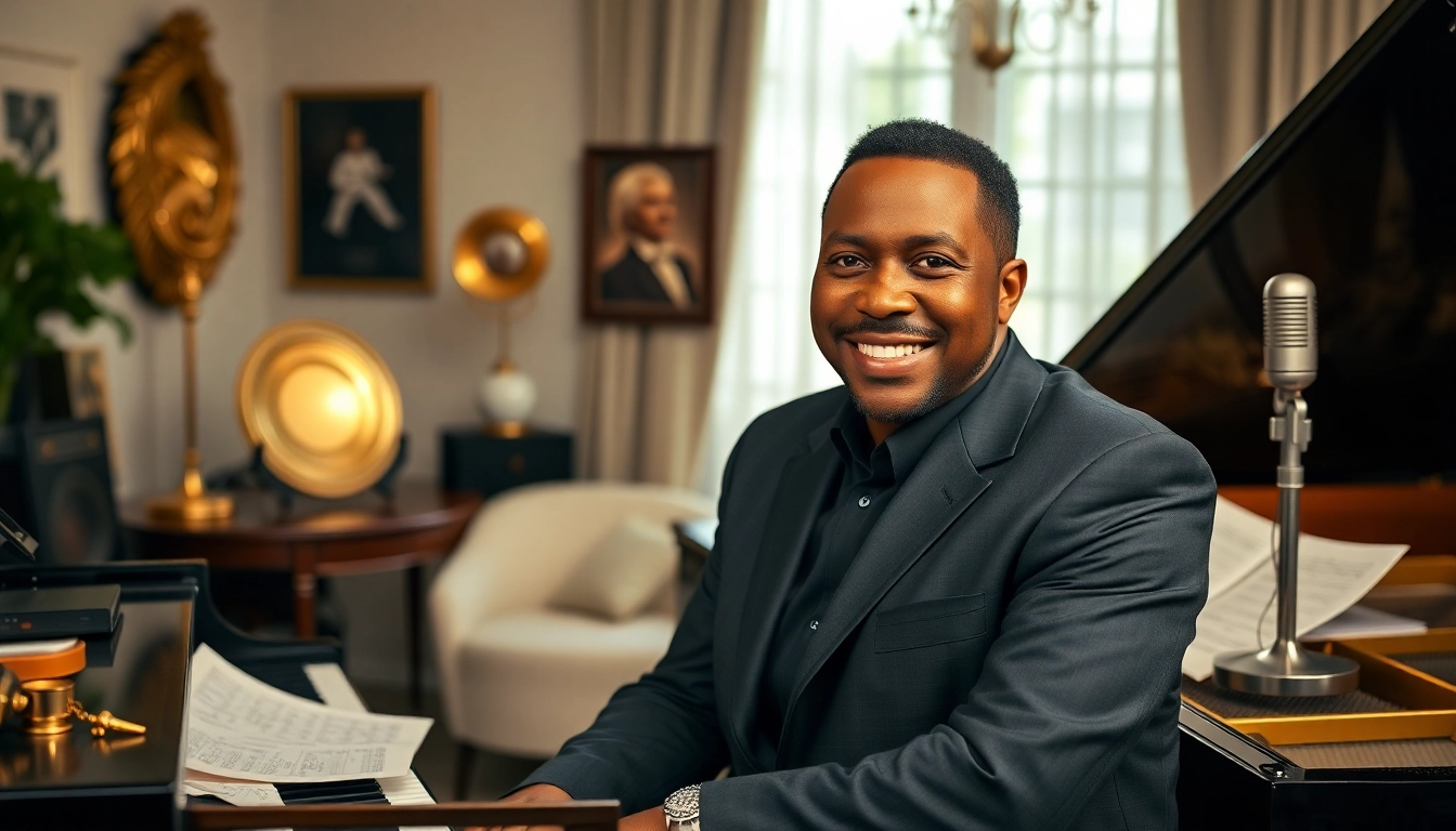 Spotlight on Babyface's net worth 2023 highlighted against a backdrop of his musical achievements.