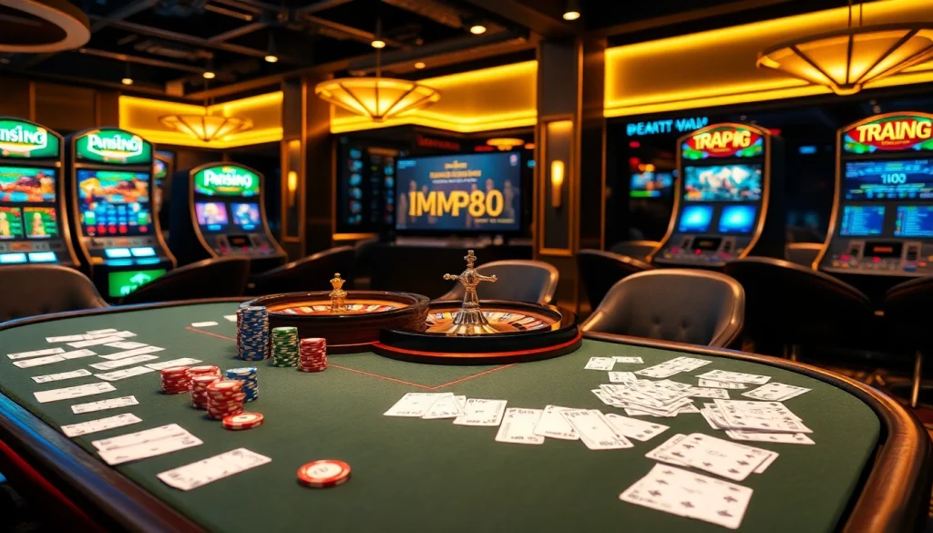 Experience the thrill of MM88's online gambling with colorful poker chips and a vibrant casino table scene.