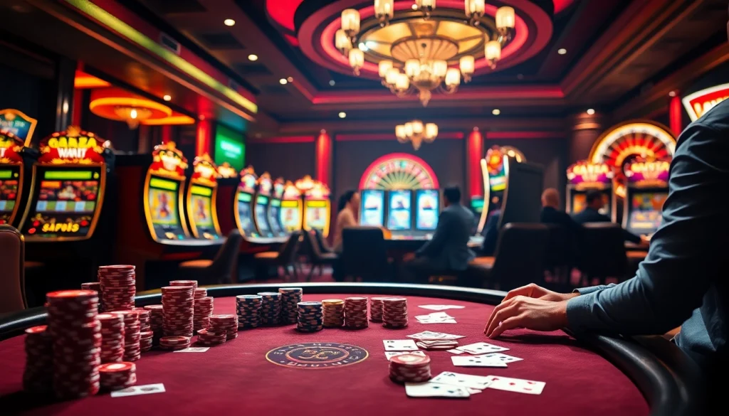 Experience excitement at GK88 with vibrant casino tables and lively slot machines.