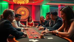 Experience thrilling poker action at bem88 casino with vibrant tables and engaged players.