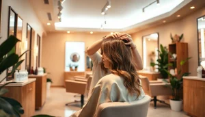 Stylists at addendum salon providing expert hair services in a calming environment.