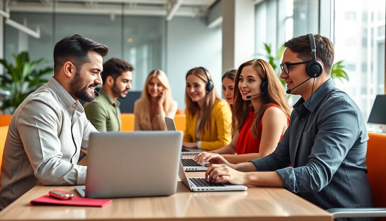 Enhancing Helpdesk support through teamwork in a vibrant office setting.