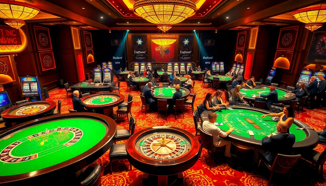 Pemain yang terlibat menikmati permainan di meja kasino Datukwin yang hidup dengan aksi roulette dan poker yang dinamis.