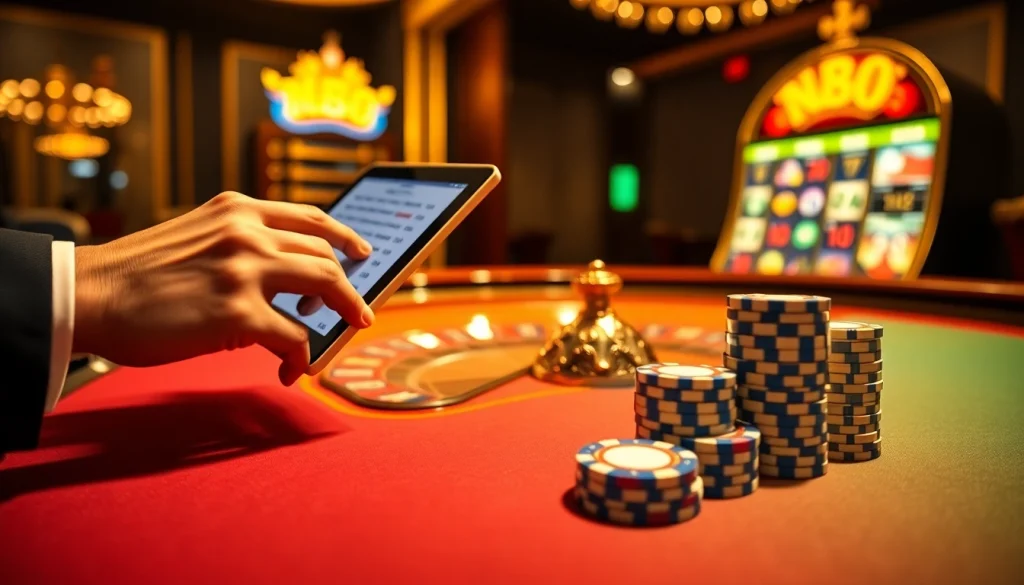 Experience the thrill of NK88 with a vibrant online casino scene featuring roulette and poker action.